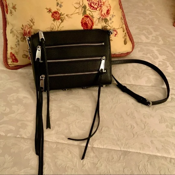 Rebecca Minkoff Beautiful!!! Mini Zip Rocker Leather Crossbody Bag - Picture 3 of 9